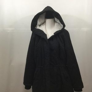 Zeagoo Black Ladies Lined Coat Jacket XXL Hooded